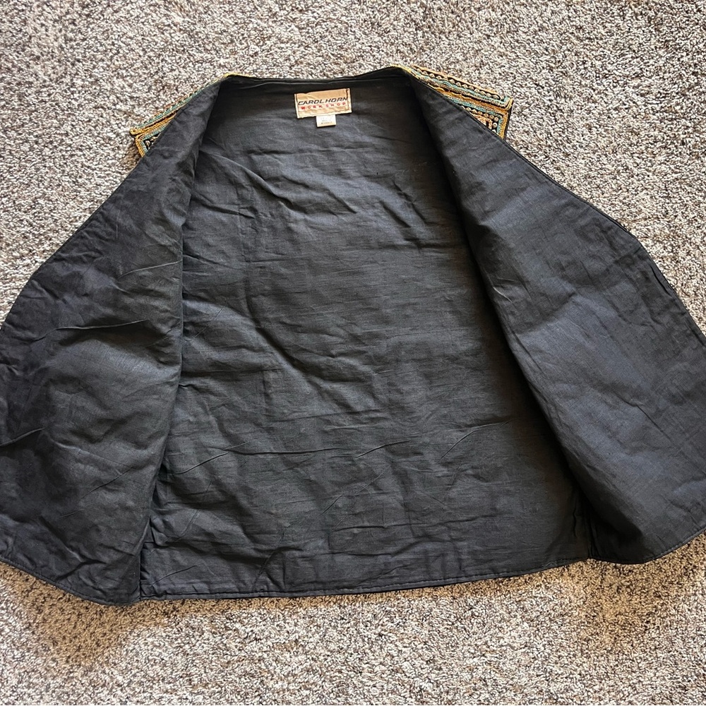 Black Embroidered Vest from Carol Horn Workshop Vintage Festival Boho Whimsy - Picture 11 of 13